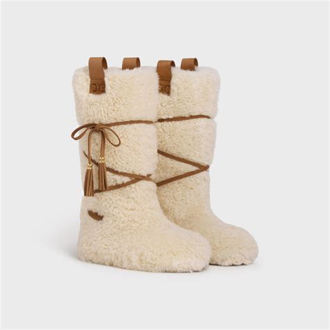 celine shearling boots|celine boots for women.